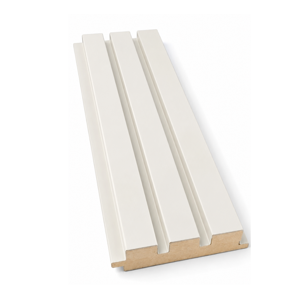 MDF Wandpaneel Nevada Weiß Lamellenoptik 18 x 124 mm 280 cm 1