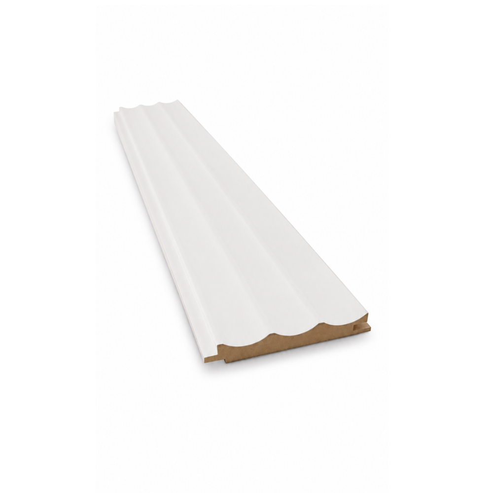MDF Wandpaneel Royal Soft Weiß Lamellenoptik 16 x 115 mm 280 cm 1