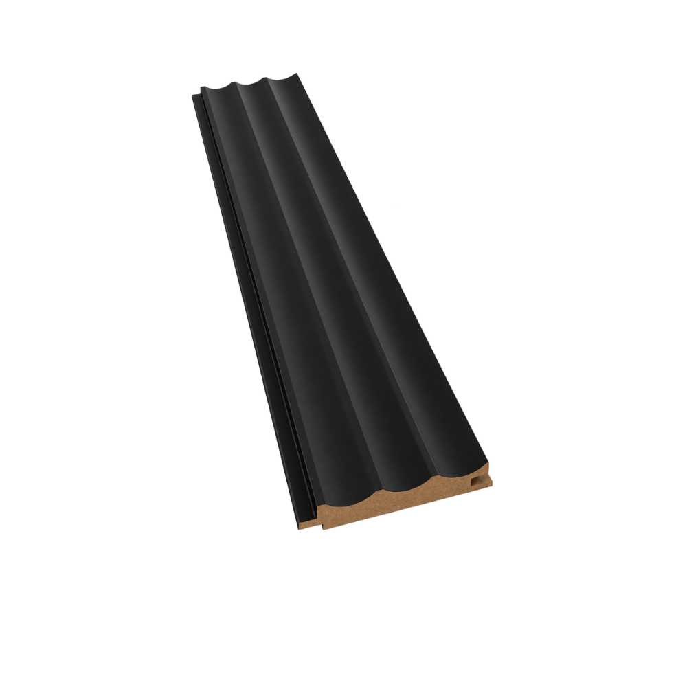 MDF Wandpaneel Royal Schwarz Lamellenoptik 16 x 115 mm 280 cm 1