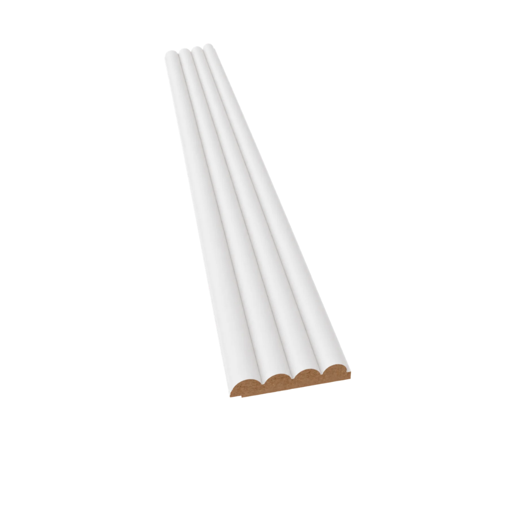 MDF Wandpaneel Vina Weiß Lamellenoptik 16 x 124 mm 280 cm 1
