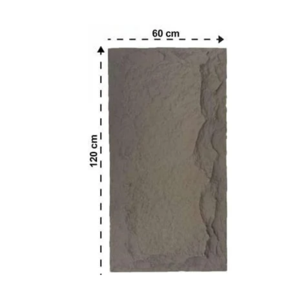 Rock Wandpaneel Dunkelgrau Steinoptik 60 x 120 cm 6 cm 1