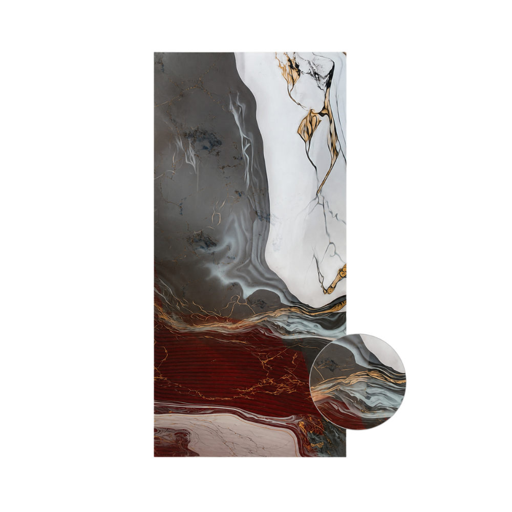 PVC-Wandpaneel - Schattengrau Gold - Marmoroptik - 122 × 260 cm - 1021 1