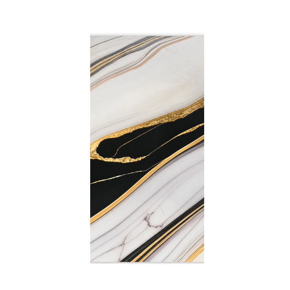 PVC-Wandpaneel - Nero Goldlinien - Marmoroptik - 122 × 260 cm - 1025 1