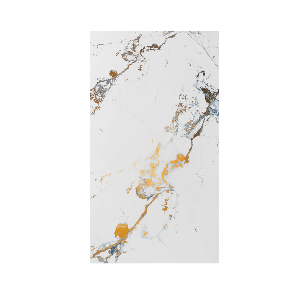 PVC-Wandpaneel - Weiß Gold Blau Marmor - Marmoroptik - 122 × 260 cm - 1030 1