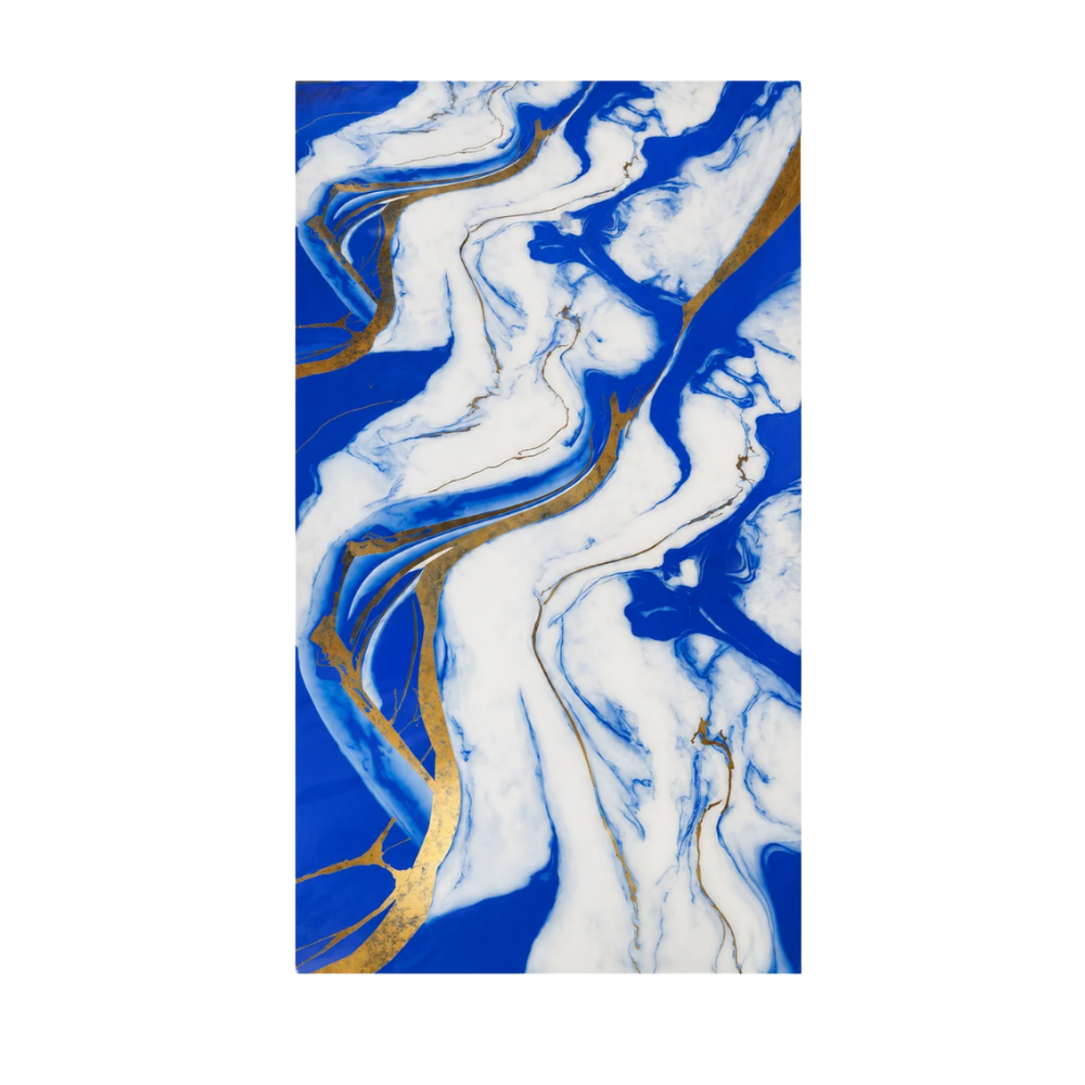 PVC-Wandpaneel - Königsblau Gold - Marmoroptik - 122 × 260 cm - 1028 1