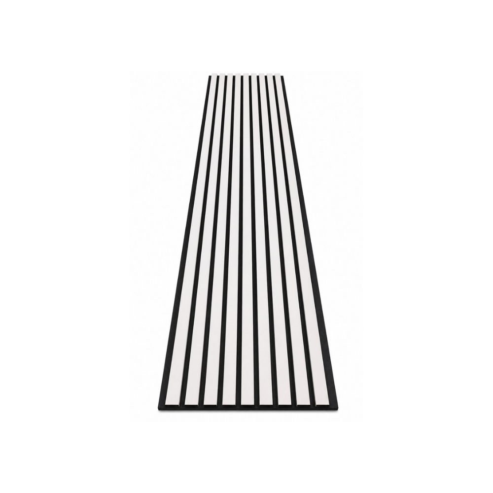 Premium Akustikpaneel White Moon – Schwarzer Filz | 270 × 60 cm