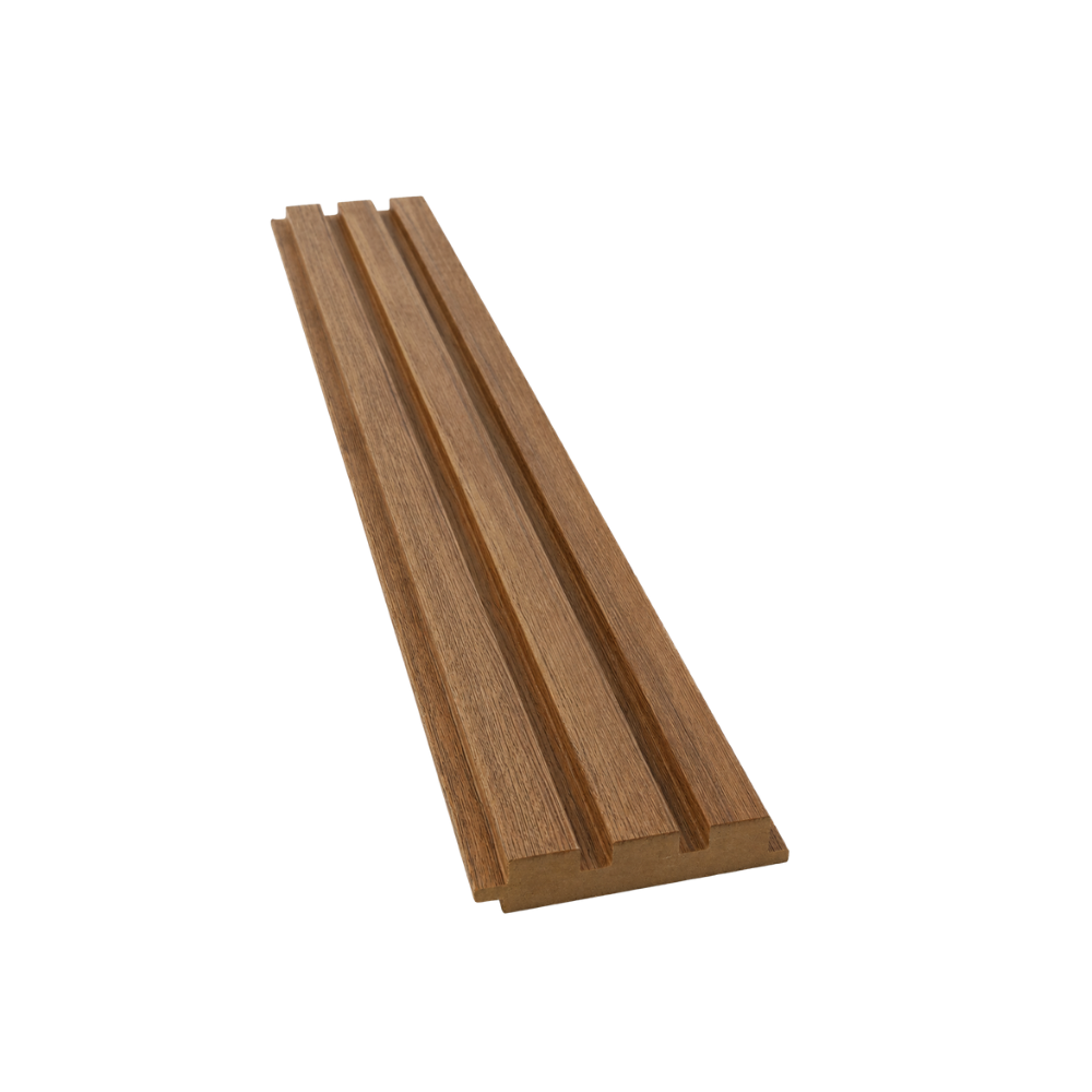 MDF Wandpaneel Nevada Honigteak Lamellenoptik 18 x 124 mm 280 cm 1