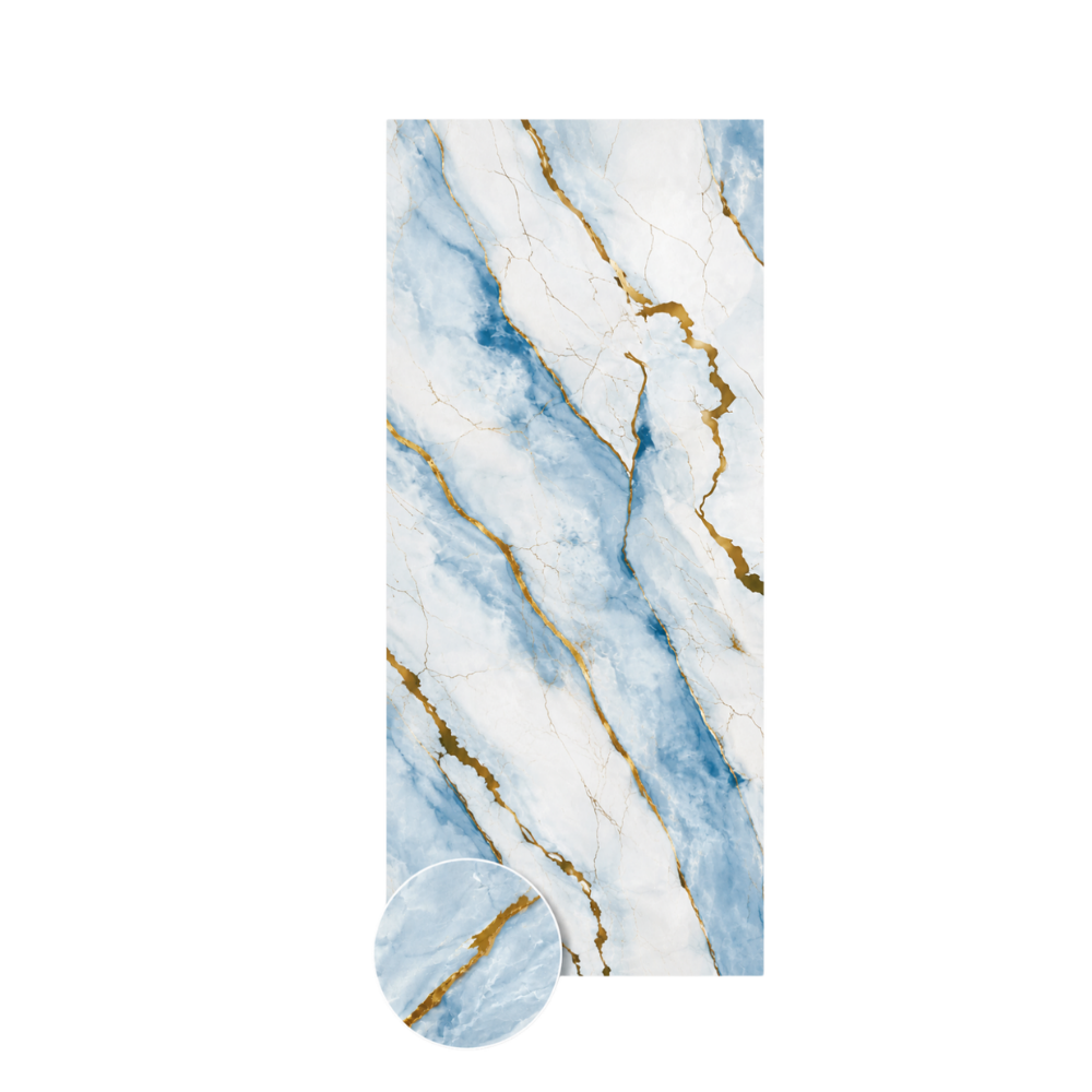 PVC-Wandpaneel - Himmel Gold Blau - Marmoroptik - 122 × 260 cm - 1045 1