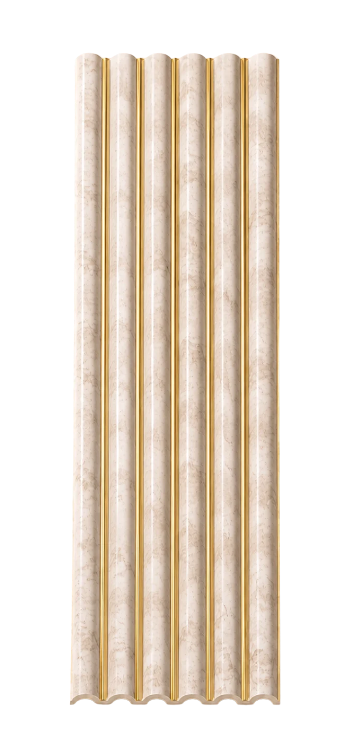 PS Wandpaneel Silber Gold Wellenprofil 275 cm x 12 cm - AM1701-3