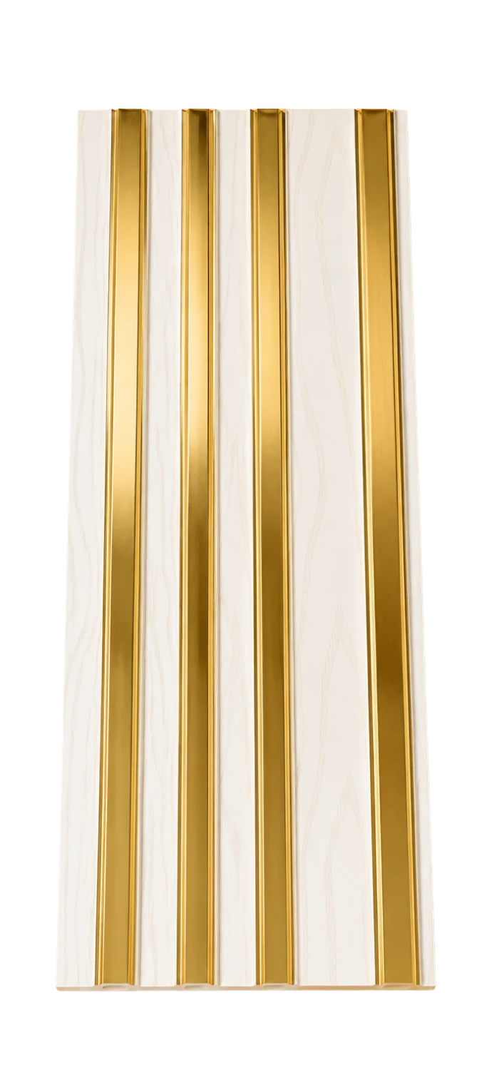 PS Wandpaneel Weiß Marmor Goldlinie 275 cm x 12 cm - AM1212-34