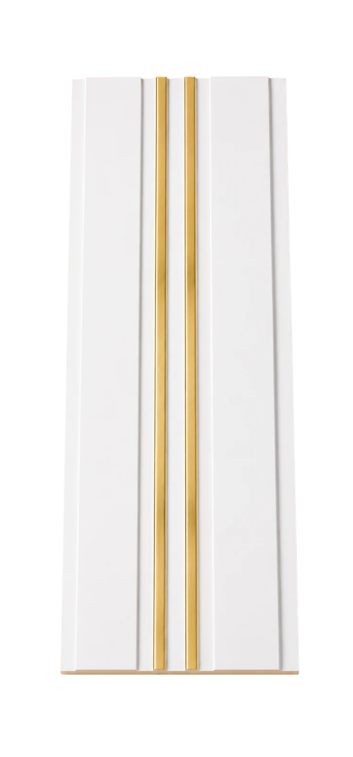 PS Wandpaneel Weiß Goldlinie 275 cm x 12 cm - AM1202-43
