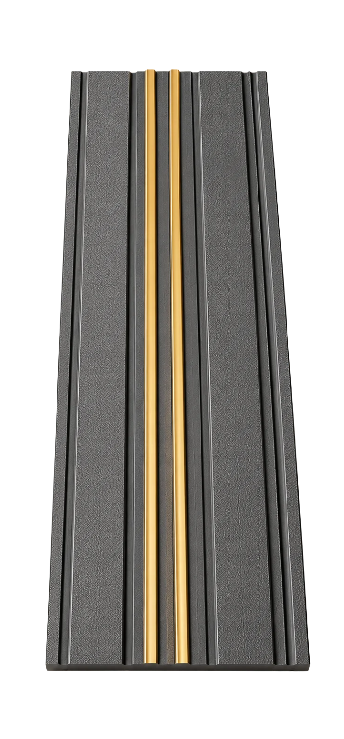 PS Wandpaneel Anthrazit Goldlinie 275 cm x 12 cm - AM1202-39