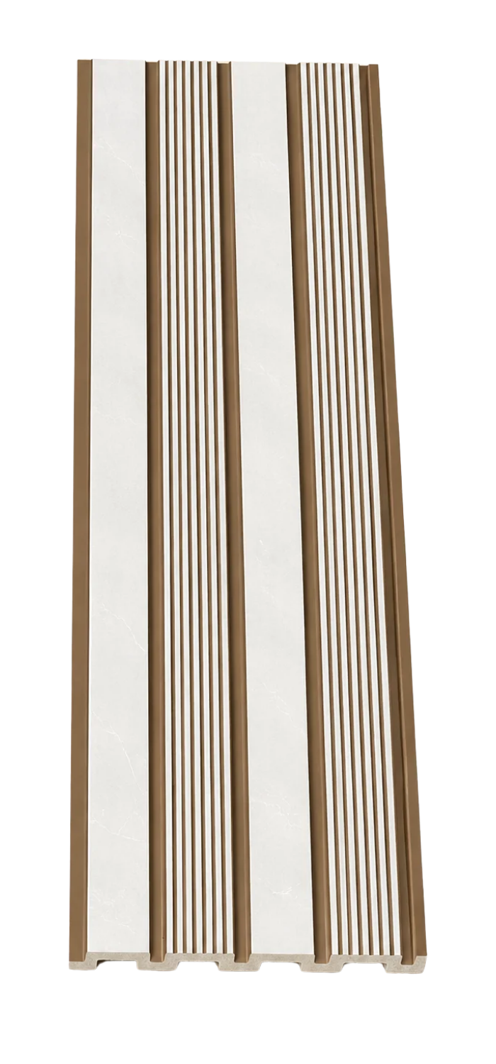 PS Wandpaneel Weiß Bronze Lamelle 275 cm x 12 cm - AM1302-67