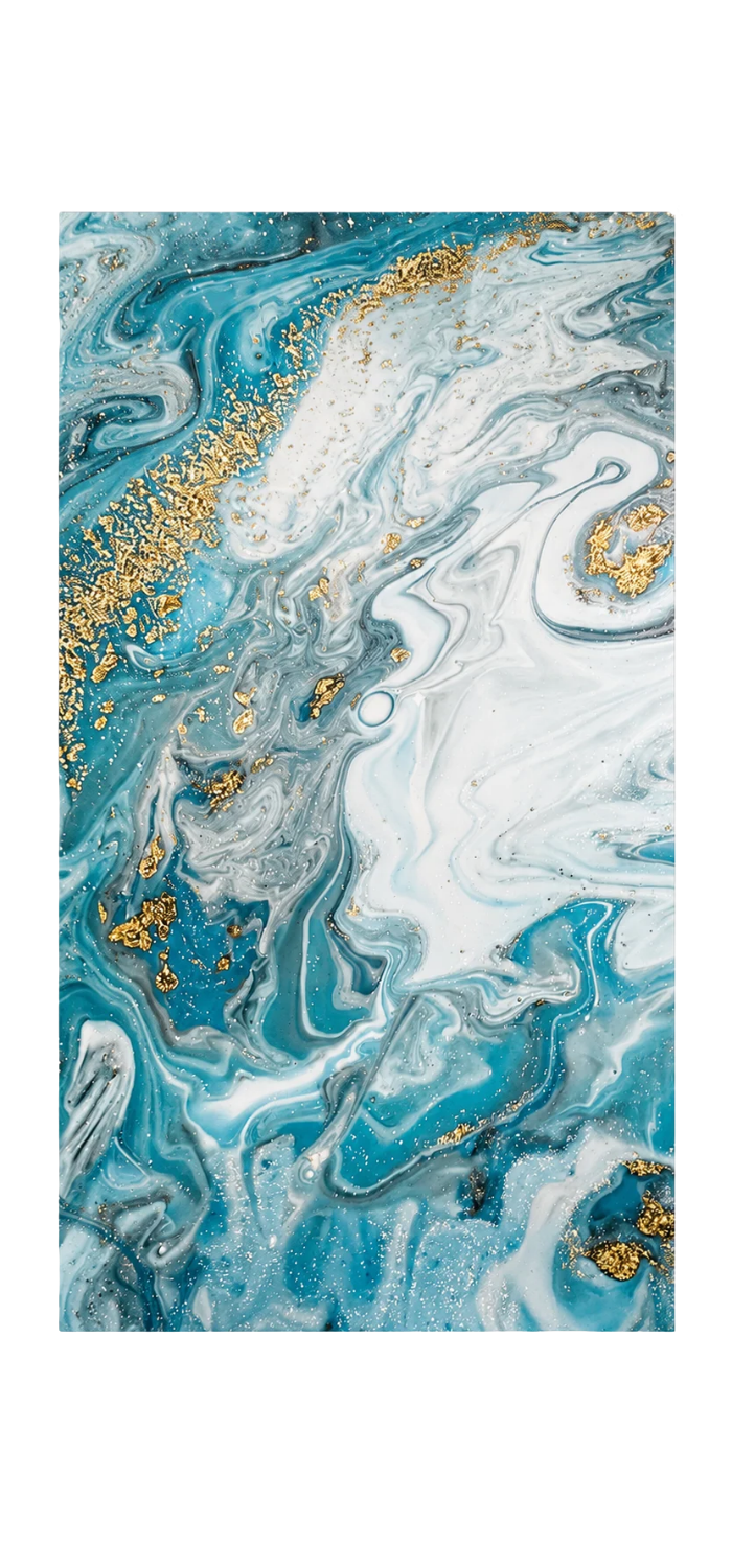 PVC-Wandpaneel - Aqua Gold Marmor - Marmoroptik - 122 × 260 cm - 1023