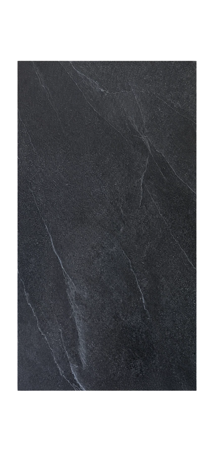 PVC-Wandpaneel - Graphit Steingrau - Marmoroptik - 122 × 260 cm - 1034