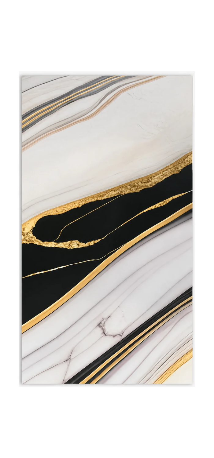PVC-Wandpaneel - Nero Goldlinien - Marmoroptik - 122 × 260 cm - 1025