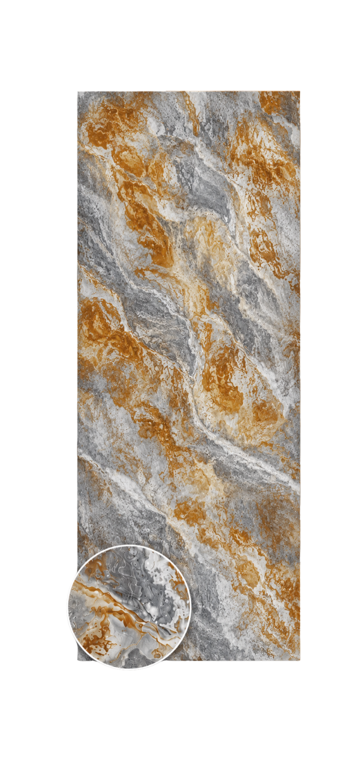 PVC-Wandpaneel - Bronze Grau Marmor - Marmoroptik - 122 × 260 cm - 1026