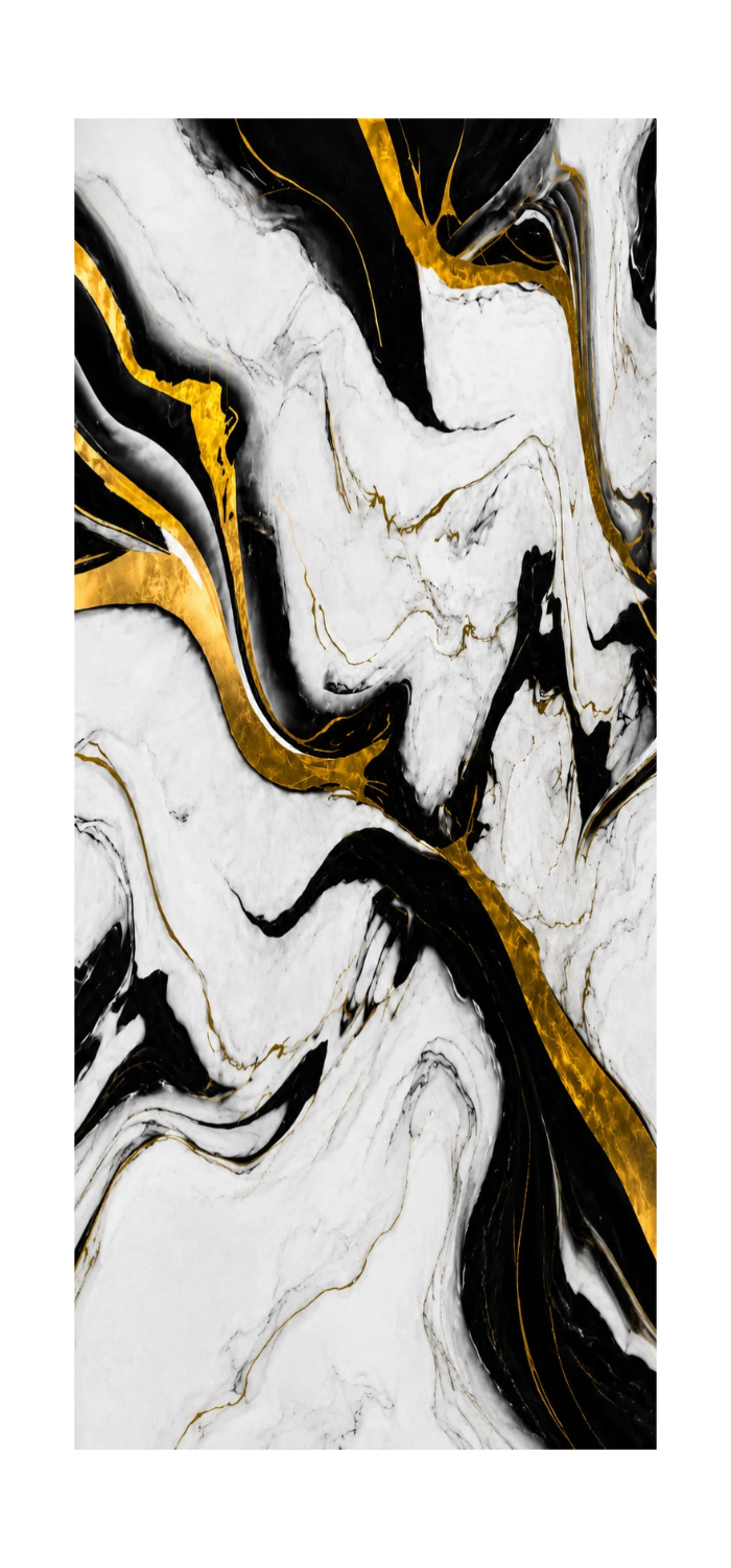 PVC-Wandpaneel - Schwarz Gold Weiß - Marmoroptik - 122 × 260 cm - 1017 1