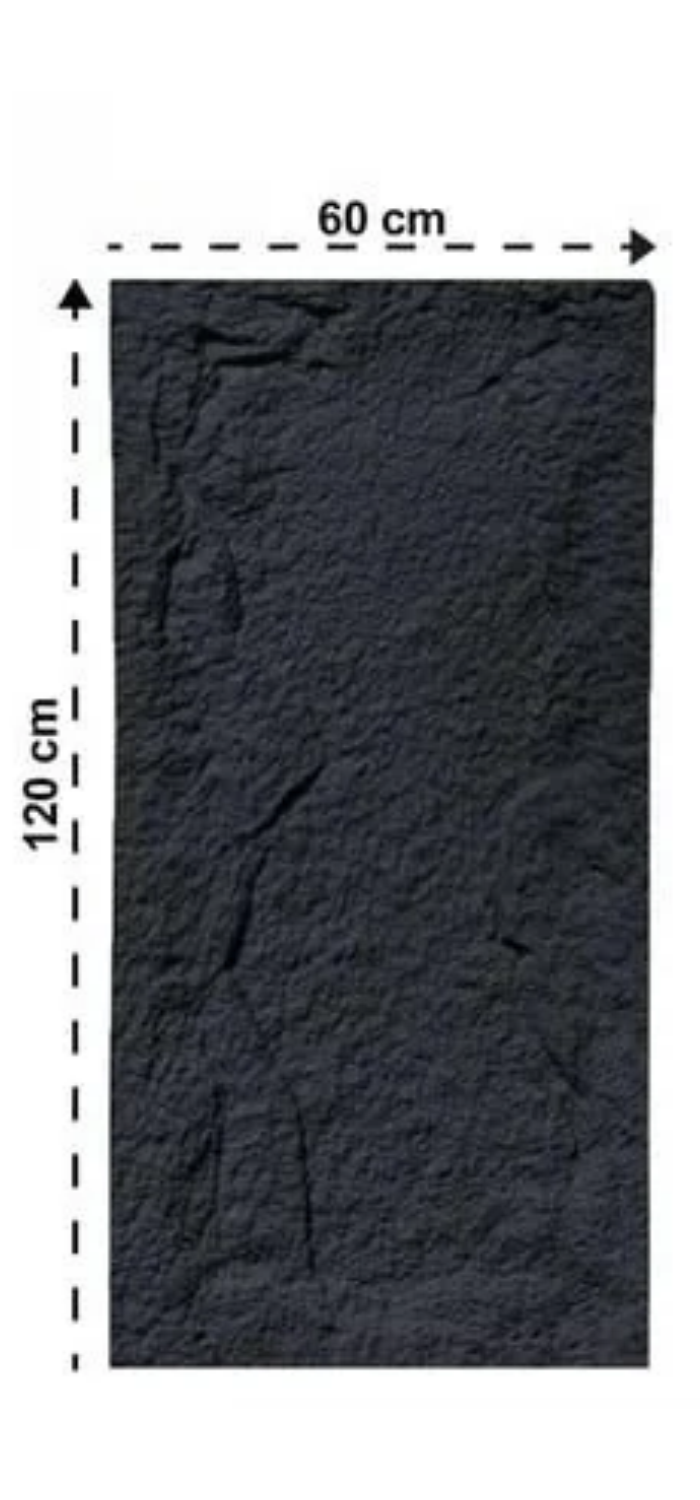 Rock Wandpaneel Schwarz Steinoptik 60 x 120 cm 6 cm 5