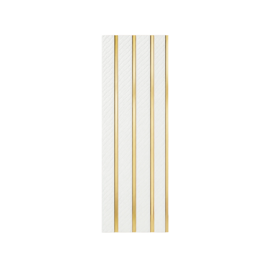 PS Wandpaneel Weiß Gold Breite Lamelle 275 cm x 16 cm - AM4801-39