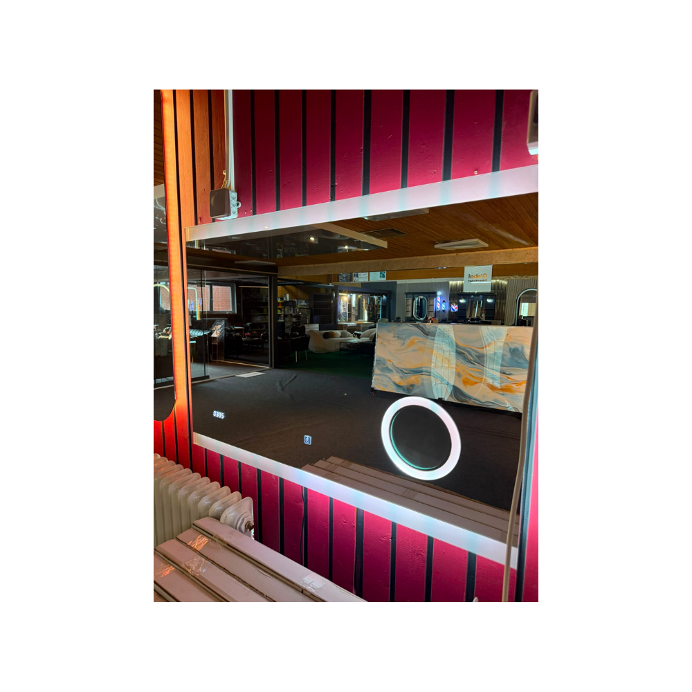 LED Smart Spiegel mit Touch & Uhr – Rechteckiger Badspiegel mit Hintergrundbeleuchtung