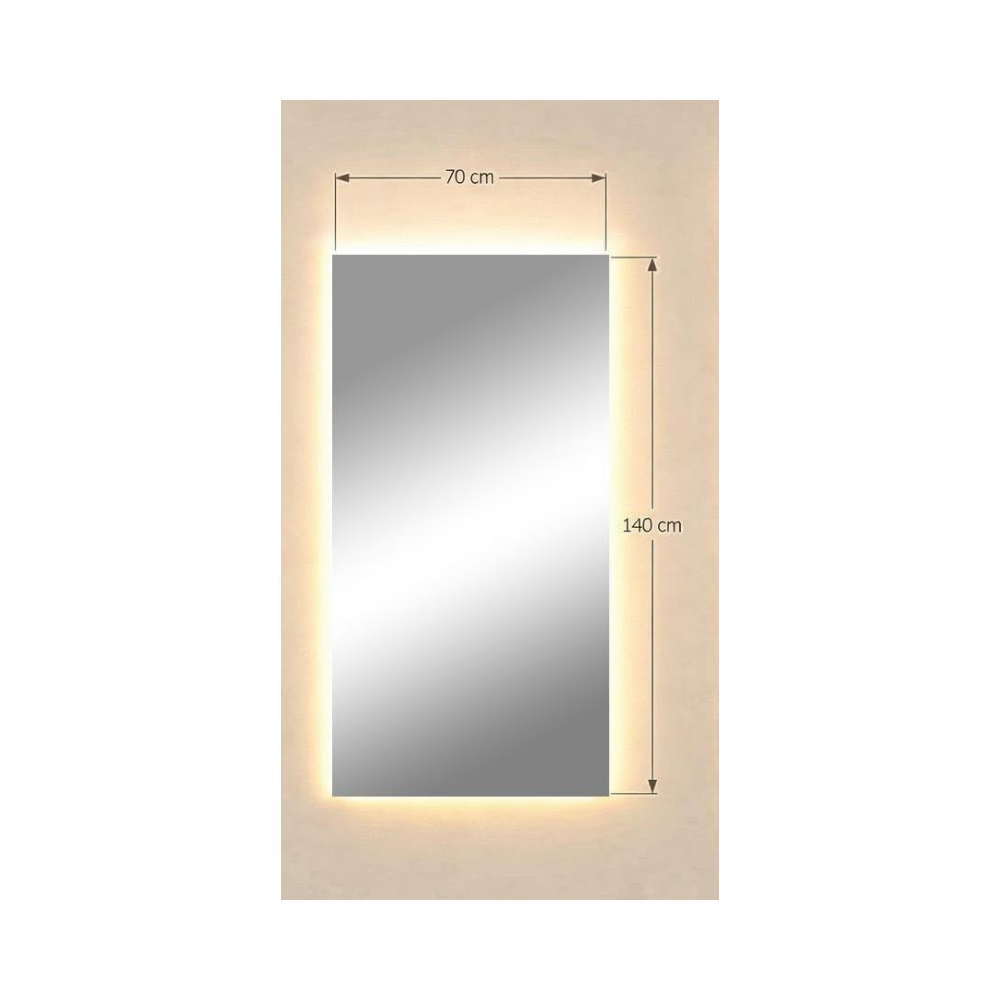 LED Ganzkörperspiegel – Rechteckiger Wandspiegel mit Hintergrundbeleuchtung 70*140
