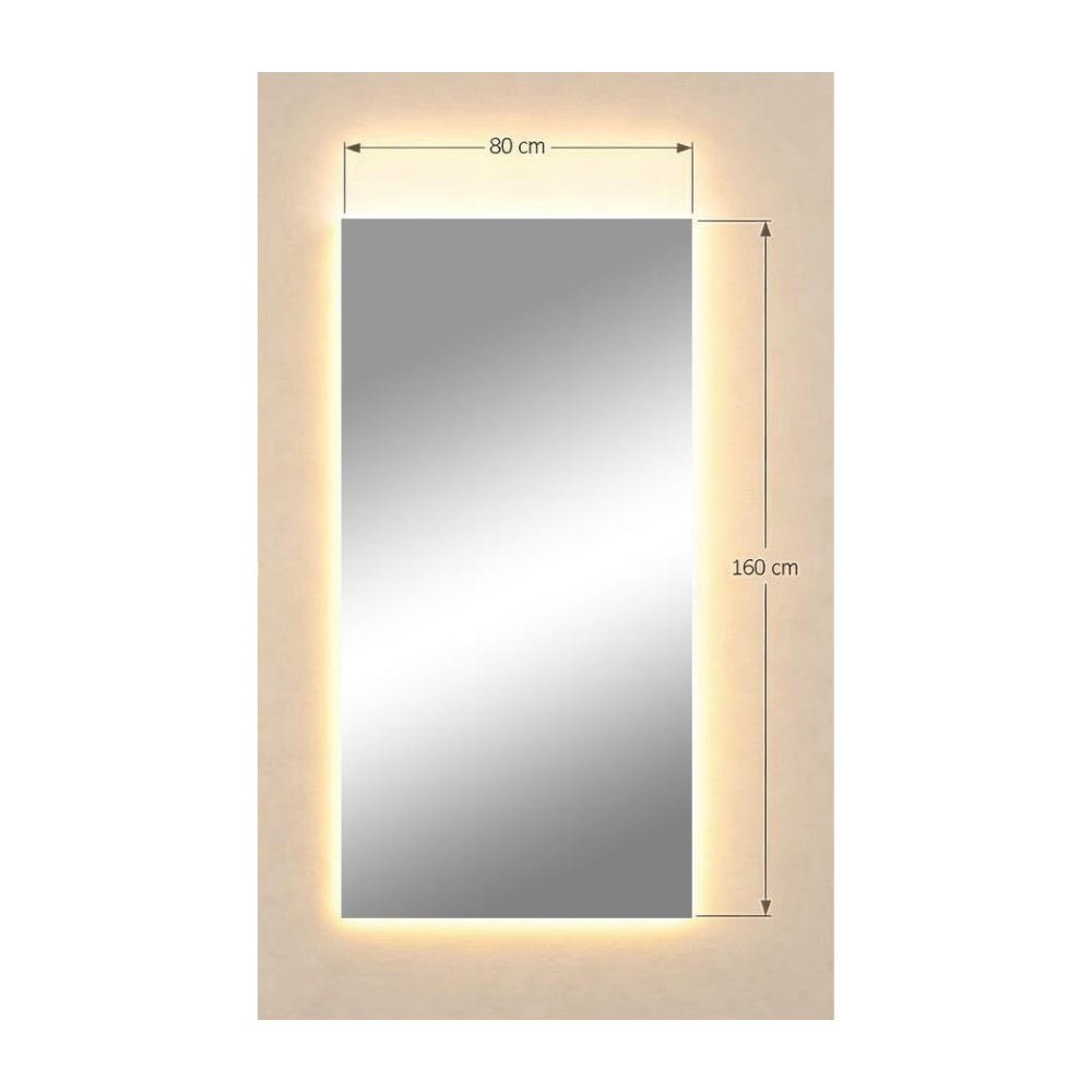 LED Ganzkörperspiegel – Rechteckiger Wandspiegel mit Hintergrundbeleuchtung 80*160