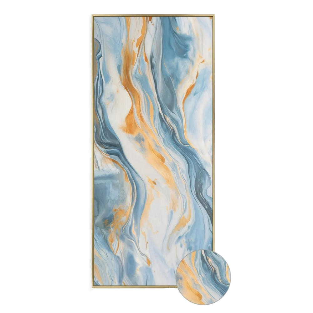 PVC-Wandpaneel - Ozean Gold Blau - Marmoroptik - 122 × 260 cm - 1016