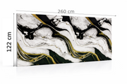 PVC-Wandpaneel - Schwarz Gold Weiß - Marmoroptik - 122 × 260 cm - 1017