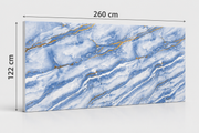 PVC-Wandpaneel - Himmelblau Gold - Marmoroptik - 122 × 260 cm - 1018