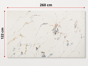 PVC-Wandpaneel - Elfenbein Blau Gold - Marmoroptik - 122 × 260 cm - 1020