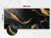 PVC-Wandpaneel - Schwarz Gold Fließmarmor - Marmoroptik - 122 × 260 cm - 1027