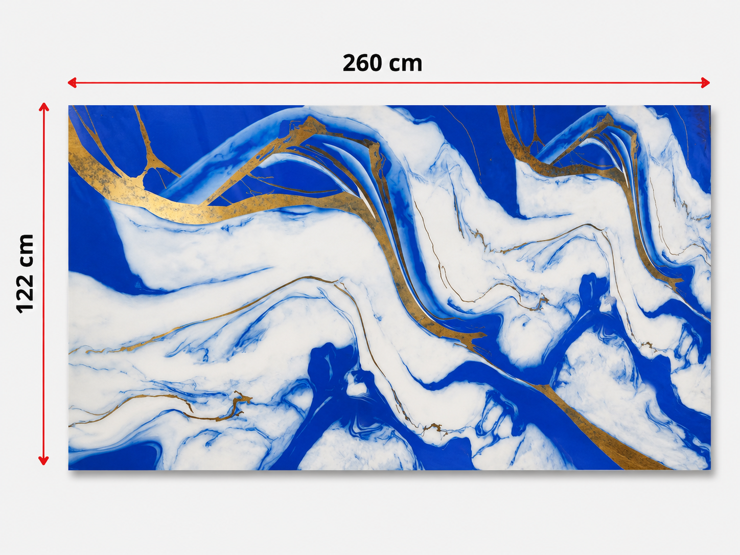 PVC-Wandpaneel - Königsblau Gold - Marmoroptik - 122 × 260 cm - 1028