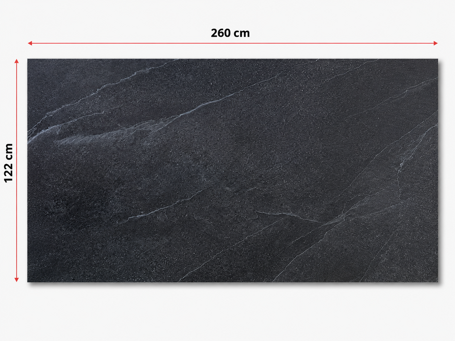 PVC-Wandpaneel - Graphit Steingrau - Marmoroptik - 122 × 260 cm - 1034