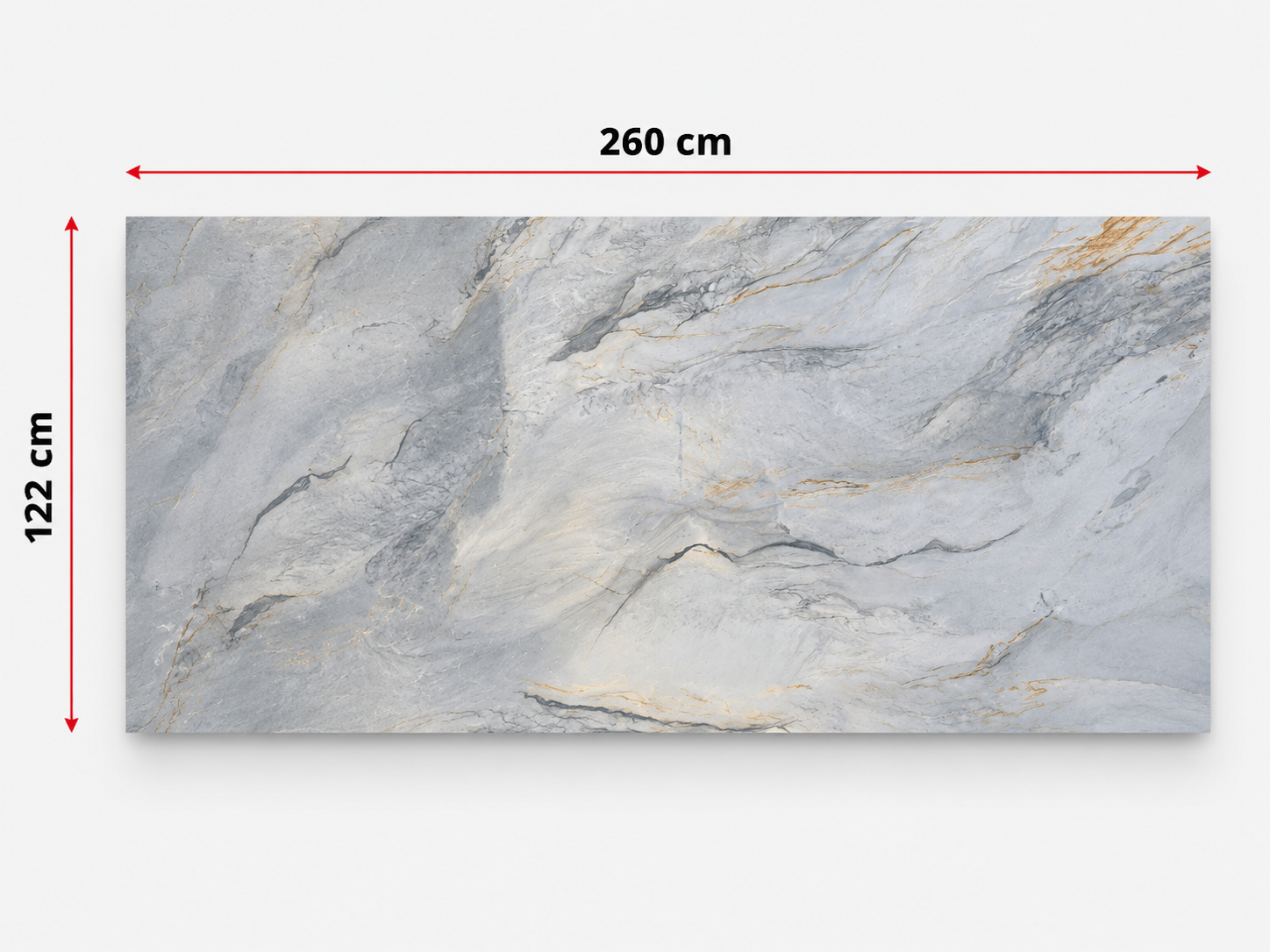 PVC-Wandpaneel - Calacatta Grau Gold - Marmoroptik - 122 × 260 cm - 1039