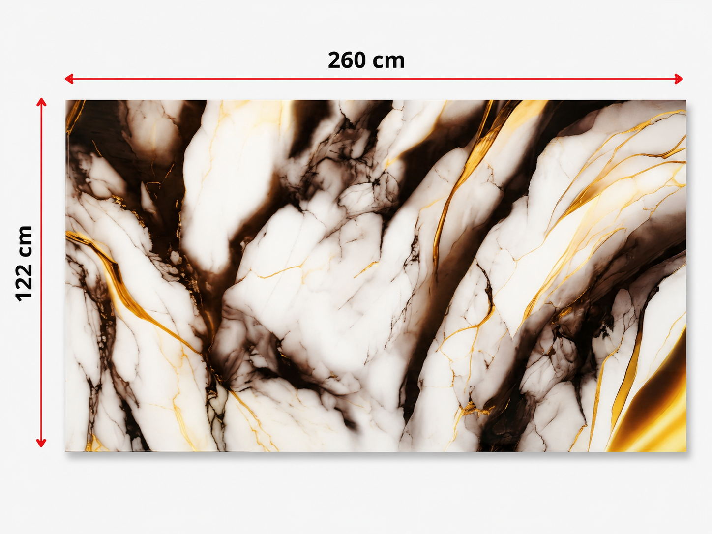 PVC-Wandpaneel - Bernstein Gold Braun - Marmoroptik - 122 × 260 cm - 1041