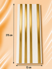 PS Wandpaneel Weiß Marmor Goldlinie 275 cm x 12 cm - AM1212-34
