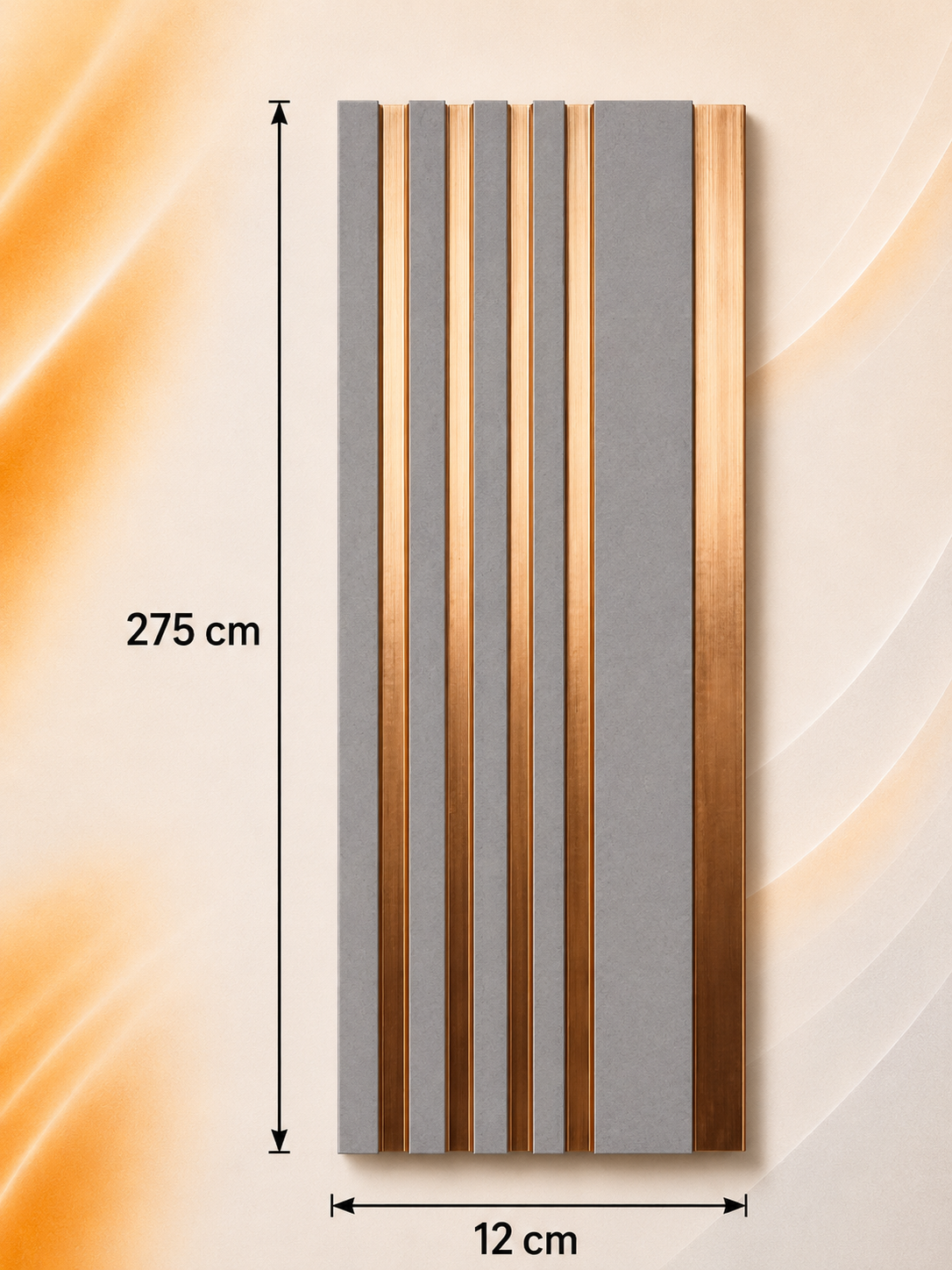 PS Wandpaneel Steingrau Bronze Linie 275 cm x 12 cm - AM1212-6