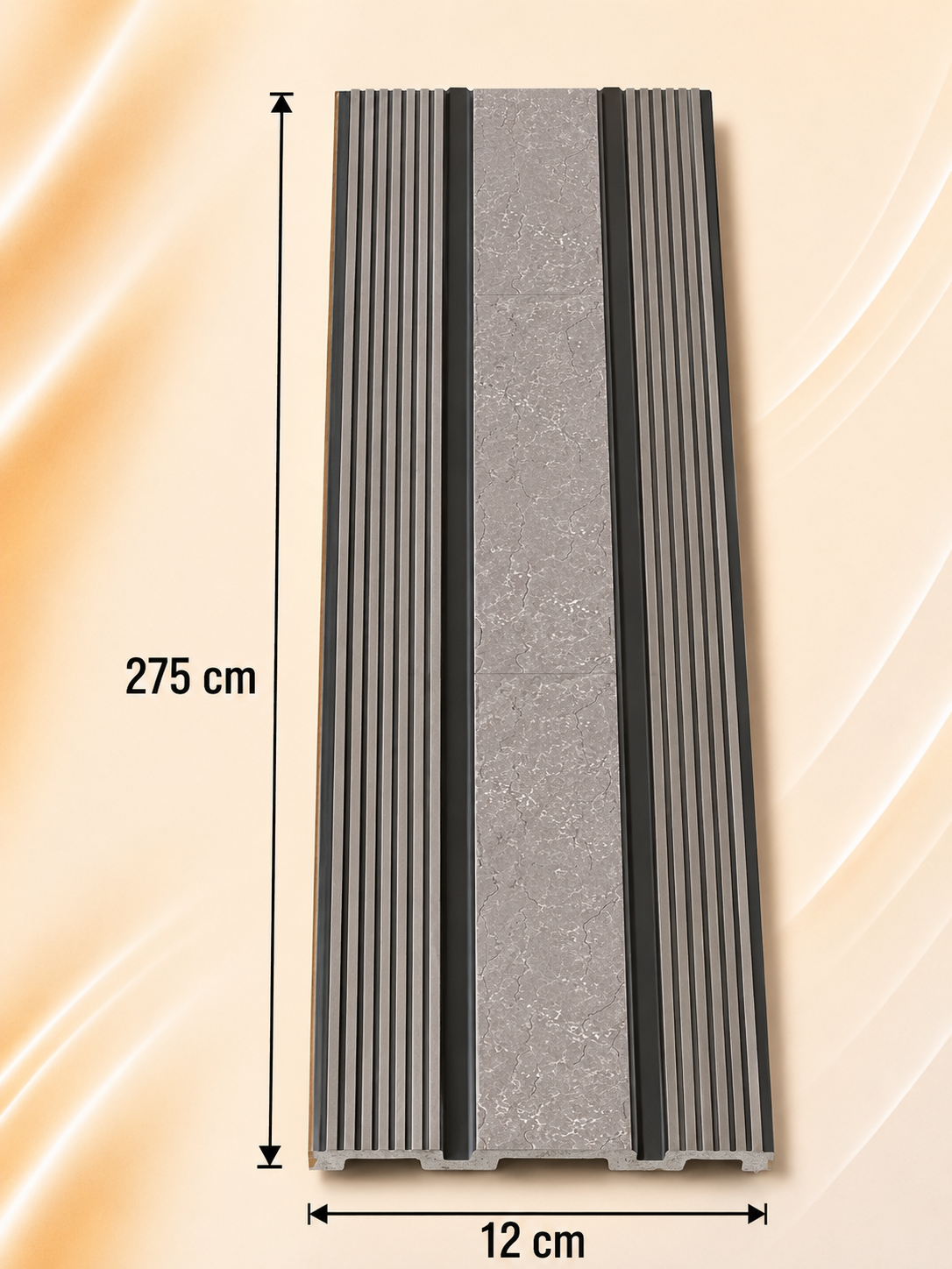 PS Wandpaneel Graphit Steinlamelle 275 cm x 12 cm - AM1302-40