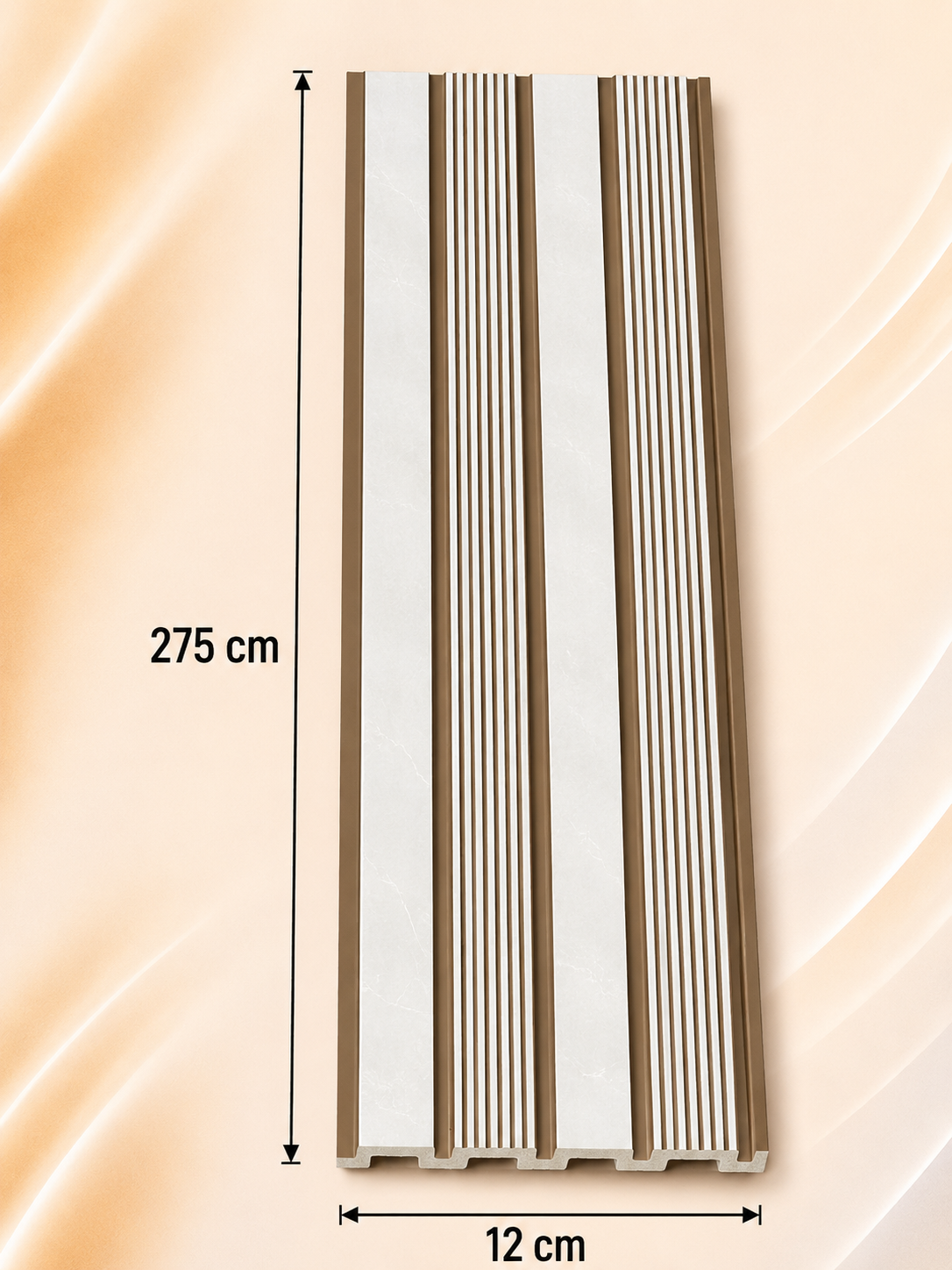PS Wandpaneel Weiß Bronze Lamelle 275 cm x 12 cm - AM1302-67