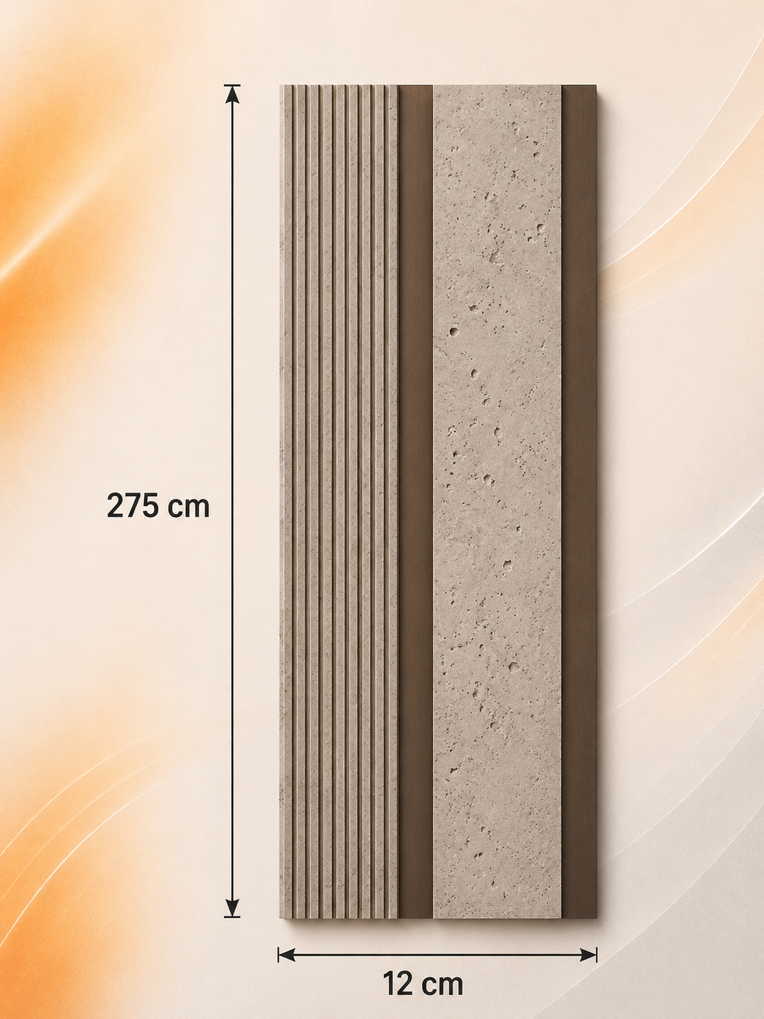 PS Wandpaneel Dunkelgraphit Linienoptik 275 cm x 12 cm - AM1302-9