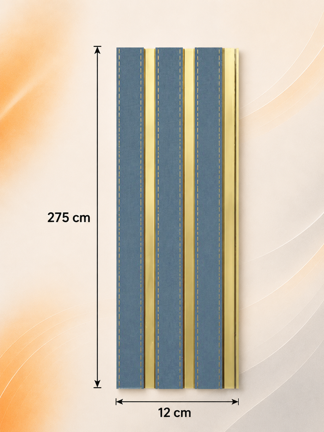 PS Wandpaneel Blau Goldlinie 275 cm x 12 cm - AM1315-33
