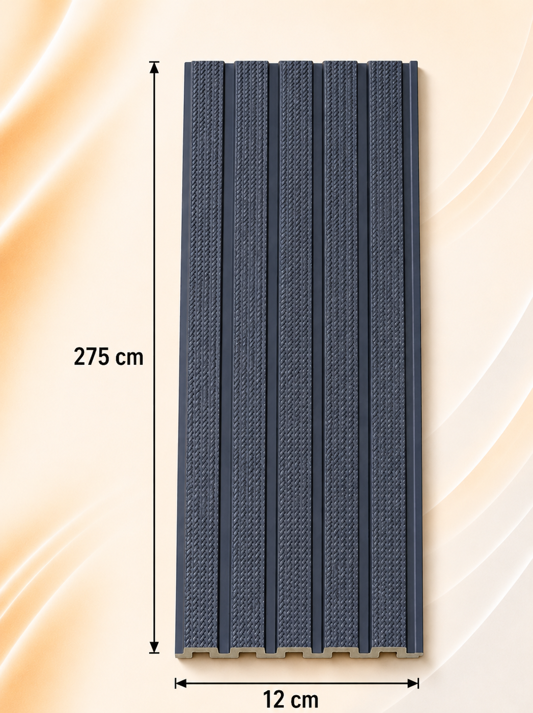PS Wandpaneel Blaugrau Linienoptik 275 cm x 12 cm - AM1315-90