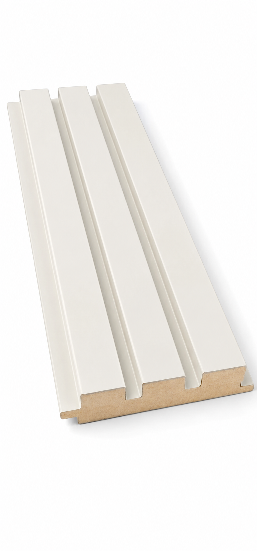 MDF Wandpaneel Nevada Weiß Lamellenoptik 18 x 124 mm 280 cm