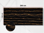 PVC-Wandpaneel - Schwarz Goldader - Marmoroptik - 122 × 260 cm - 1048