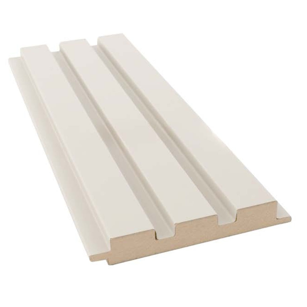 MDF Wandpaneel Nevada Weiß Lamellenoptik 18 x 124 mm 280 cm