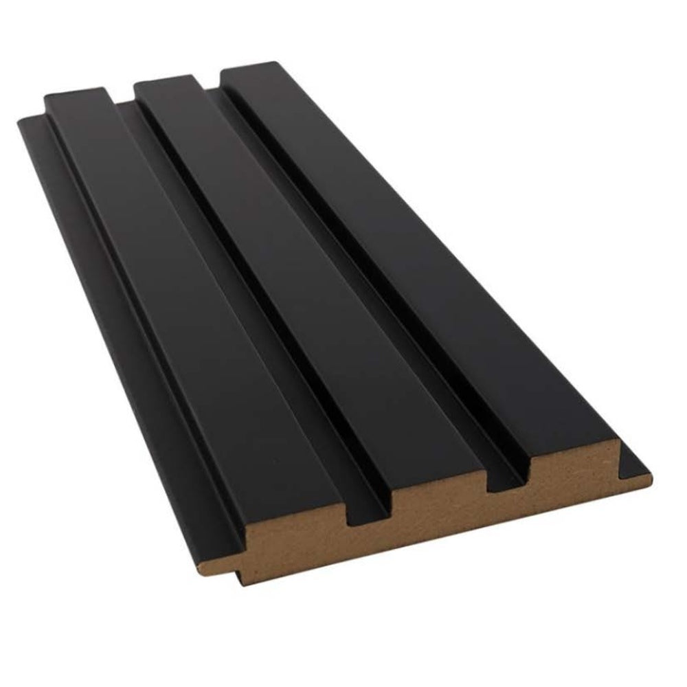 MDF Wandpaneel Nevada Schwarz Lamellenoptik 18 x 124 mm 280 cm