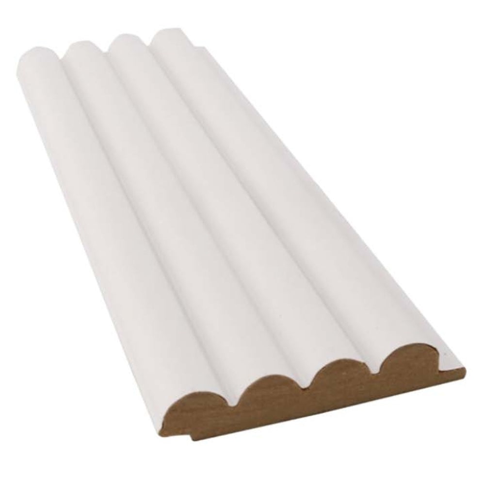 MDF Wandpaneel Vina Weiß Lamellenoptik 16 x 124 mm 280 cm