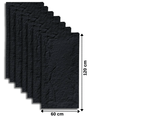 Rock Wandpaneel Schwarz Steinoptik 60 x 120 cm 6 cm 2