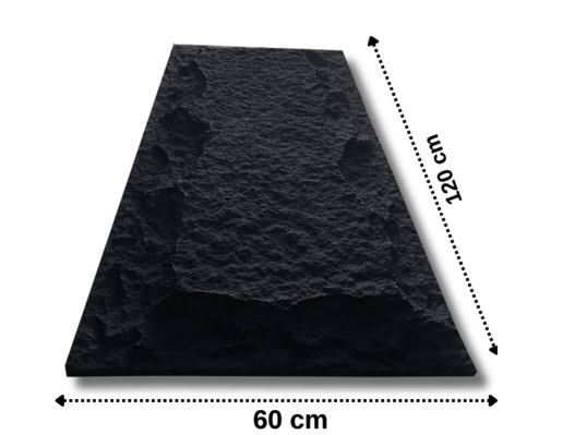 Rock Wandpaneel Schwarz Steinoptik 60 x 120 cm 6 cm 3